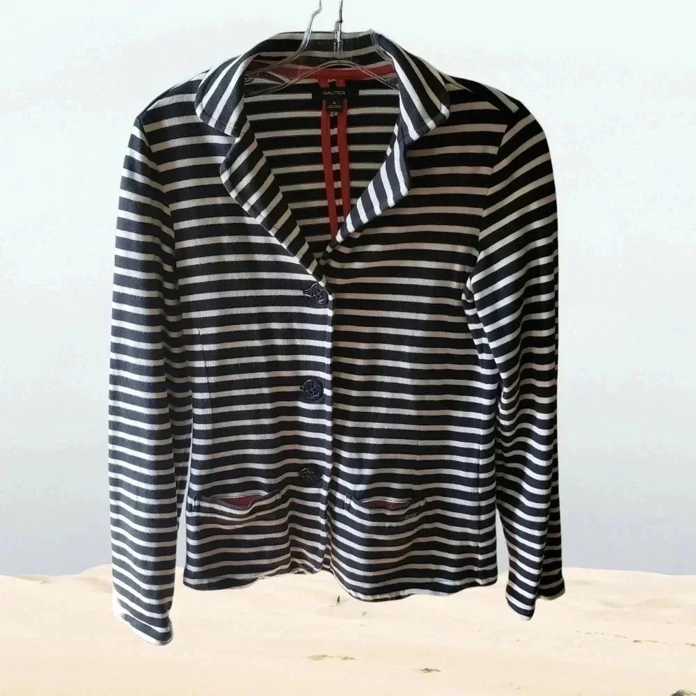 Nautica women black/white blazer sizeS